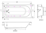 Modern Splash  1800mm Single Ended 11 Jet Whirlpool Bath