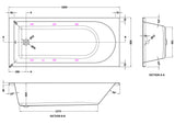 Modern Splash  1800mm Single Ended 6 Chrome Jet Whirlpool Bath