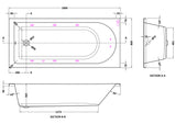 Modern Splash  1800mm Single Ended 8 Jet Whirlpool Bath
