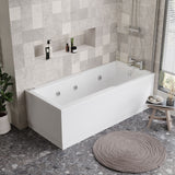 Modern Splash  1700mm Single Ended Straight 6 Chrome Jet Whirlpool Shower Bath