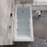 Modern Splash  1700mm Single Ended Straight 6 Chrome Jet Whirlpool Shower Bath