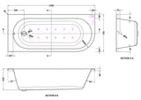 Modern Splash  1700mm Left Hand Curved Corner Hydrotherapy Whirlpool Bath