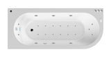 Modern Splash  1700mm Left Hand Curved Corner 11 Jet Hydrotherapy Whirlpool Bath With Light
