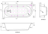 Modern Splash  1700mm Left Hand Curved Corner 11 Jet Hydrotherapy Whirlpool Bath