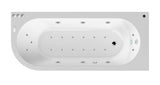 Modern Splash  1700mm Right Hand Curved Corner 11 Jet Hydrotherapy Whirlpool Bath With Light