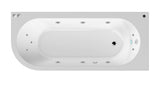 Modern Splash  1700mm Right Hand Curved Corner 11 Jet Whirlpool Bath With Light