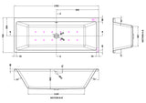 Modern Splash  1700mm x 700mm Thin Edge Hydrotherapy Whirlpool Shower Bath