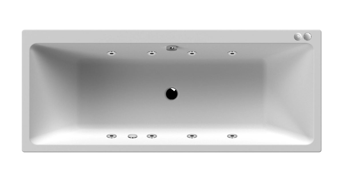 Modern Splash  1800mm x 800mm Thin Edge 8 Jet Whirlpool Bath