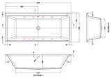 Modern Splash  1800mm x 800mm Thin Edge 8 Jet Whirlpool Bath