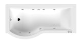 Modern Splash  1500mm P Shape Left Hand 8 Chrome Jet Whirlpool Bath