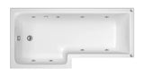 Modern Splash  1700mm L Shape Left Hand 8 Chrome Jet Whirlpool Bath