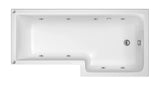 Modern Splash  1700mm L Shape Right Hand 8 Chrome Jet Whirlpool Bath