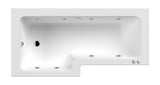 Modern Splash  1500mm L Shape Left Hand 8 Chrome Jet Whirlpool Bath