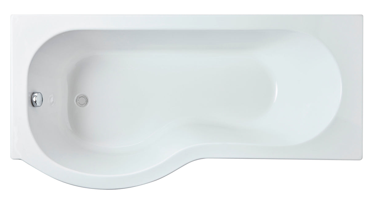 Modern Splash 1600mm Left-Hand P Shaped Shower Bath With Legs