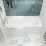 Modern Splash 1700mm Right-Hand P Shaped Shower Bath With Legs