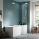 Modern Splash 1700mm Right-Hand P Shaped Shower Bath With Legs