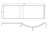 Modern Splash 1600mm P-Shaped Acrylic Shower Bath Front Panel