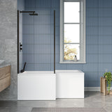 Modern Splash 1500mm Left-Hand Square Shower Bath With Legs