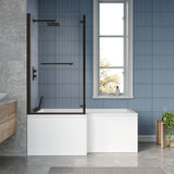 Modern Splash 1600mm Left-Hand Square Shower Bath With Legs