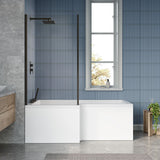 Modern Splash 1700mm Left-Hand Square Shower Bath With Legs