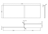 Modern Splash 1500mm L-Shaped Acrylic Shower Bath Front Panel