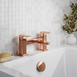 Modern Splash Brushed Bronze Deck Mounted Bath Filler
