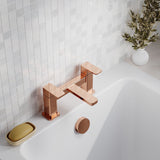 Modern Splash Brushed Bronze Deck Mounted Bath Filler