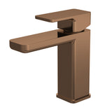 Modern Splash Brushed Bronze Mono Basin Mixer With Push Button Waste