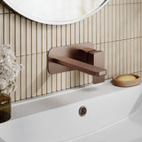 Modern Splash Brushed Bronze 2 Tap Hole Wall Mounted Basin Mixer
