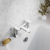 Modern Splash Chrome Deck Mounted Bath Filler Tap