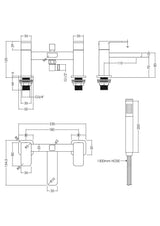 Modern Splash Chrome Deck Mounted Bath Shower Mixer With Kit