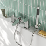 Modern Splash Chrome Deck Mounted Bath Shower Mixer With Kit