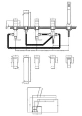 Modern Splash Chrome 5 Tap Hole Deck Mounted Bath Shower Mixer
