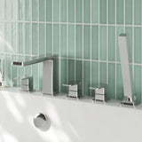 Modern Splash Chrome 5 Tap Hole Deck Mounted Bath Shower Mixer
