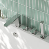 Modern Splash Chrome 5 Tap Hole Deck Mounted Bath Shower Mixer
