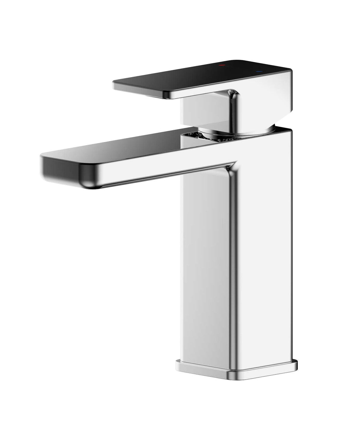 Modern Splash Chrome Mini Mono Basin Mixer With Push Button Waste