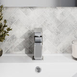Modern Splash Chrome Mini Mono Basin Mixer With Push Button Waste