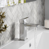 Modern Splash Chrome Mini Mono Basin Mixer With Push Button Waste