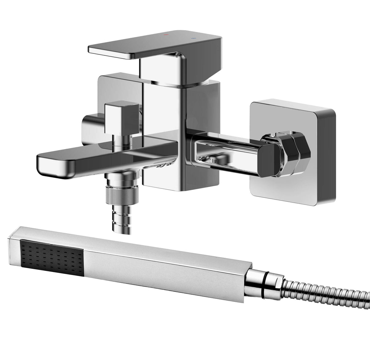 Modern Splash Chrome Wall Mounted Bath Shower Mixer With Kit