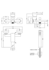 Modern Splash Chrome Wall Mounted Bath Shower Mixer With Kit