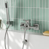 Modern Splash Chrome Wall Mounted Bath Shower Mixer With Kit