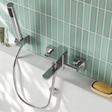 Modern Splash Chrome Wall Mounted Bath Shower Mixer With Kit