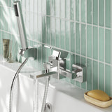 Modern Splash Chrome Wall Mounted Bath Shower Mixer With Kit