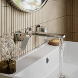 Modern Splash Chrome 3 Tap Hole Wall Mounted Basin Mixer
