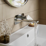 Modern Splash Chrome 2 Tap Hole Wall Mounted Basin Mixer With Plate