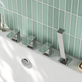 Modern Splash Chrome 4 Tap Hole Deck Mounted Bath Shower Mixer No Spout