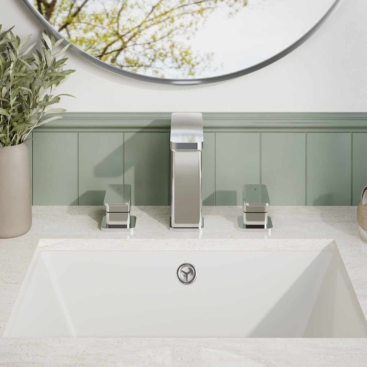 Modern Splash Chrome 3 Tap Hole Deck Mounted Basin Mixer With Pop Up Waste