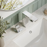Modern Splash Chrome 3 Tap Hole Deck Mounted Basin Mixer With Pop Up Waste