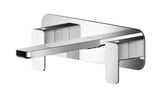 Modern Splash Chrome 3 Tap Hole Wall Mounted Basin Mixer With Plate