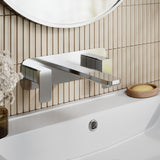 Modern Splash Chrome 3 Tap Hole Wall Mounted Basin Mixer With Plate